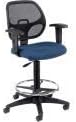 Global Industrial Drafting Stool, Fabric, Blue, Adjustable Arms, Mid Back