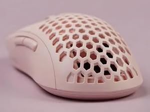 Ajazz Wireless Gaming Mouse,USB-C Rechargeable 59g Ultralight Computer Mouse,High Performance PAW3395,26000DPI,6 Macro Buttons, 40Hrs Power Life,2.4Ghz 1ms,Detachable Magnetic Rear Panel,2in1,Pink