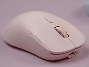 Ajazz Wireless Gaming Mouse,USB-C Rechargeable 59g Ultralight Computer Mouse,High Performance PAW3395,26000DPI,6 Macro Buttons, 40Hrs Power Life,2.4Ghz 1ms,Detachable Magnetic Rear Panel,2in1,Pink