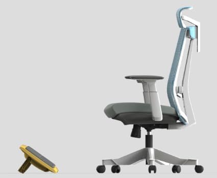 We're it Under Desk Ergonomic Footrest - Dual-Function Balance Board for Office Chairs, Anti-Fatigue Foot Support, 27"x12", Yellow