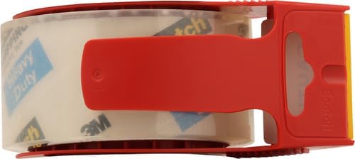 Scotch Heavy Duty Shipping Packing Tape,Clear,Shipping and Packaging Supplies,1.88 in. x 38.2 yd.,1 Tape Roll with Dispenser,(Pack of 12)