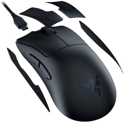 Razer DeathAdder V3 Pro Wireless Gaming Mouse: 63g Ultra Lightweight - Fast Optical Switches Gen-3 - HyperSpeed Wireless - 5 Programmable Buttons - 90 Hr Battery - Black (Renewed)