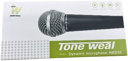 Tone ｗeal AMD52 Professional Dynamic Cardioid Microphone for Live Vocals & Recording – Durable Metal Body, Low Plosive & Breath Noise