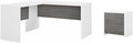Pemberly Row Set of 2 L-Shaped Desk & Lateral File Cabinet in White & Gray
