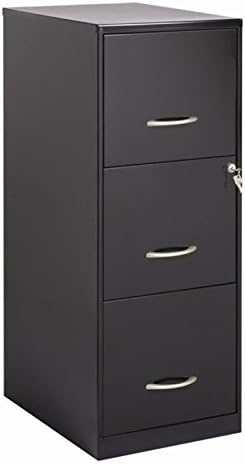 Home Square 2 Piece Office Set with Desk and Filing Cabinet in Black