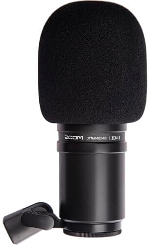 Zoom ZDM-1 Dynamic Podcasting Microphone + Wire Straps + XLR to 1/4 10FT + XLR to XLR 3M Balanced Interconnect Cable + Goby Labs Sanitizer Spray for Microphones