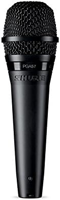 Shure PGA57 Dynamic Microphone - Professional Quality Instrument Mic with Cardioid Pick-up Pattern, 3-in XLR Connector, 15' XLR-to-XLR Cable, Stand Adapter and Zipper Pouch, (PGA57-XLR)