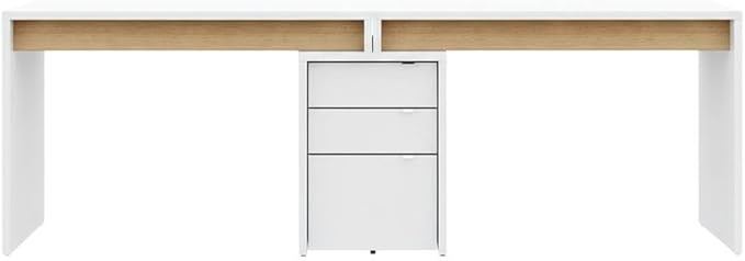 White 3-Piece Home Office Set with Multi-Purpose Storage Desks, Durable Construction, Modern Design, Ideal for Workspaces