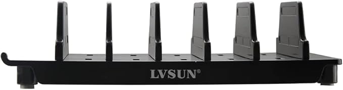 Adjustable Phone Stand Holder Dock Mobile Phone Tablet Organizer Multi Device Universal Desktop Stand Rack for iPhone Samsung Kindle Fire Tablet and Most Electronics Devices-No Charging Port (S-Black)