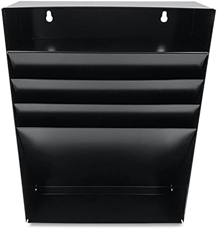 Huron Stationery Holder For Desk and Drawer 3 Slot, Black Steel