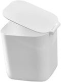 OUNONA Mini Kitchen Trash Can Lid Slim Desktop Trash Bin Plastic White for Kitchen Office