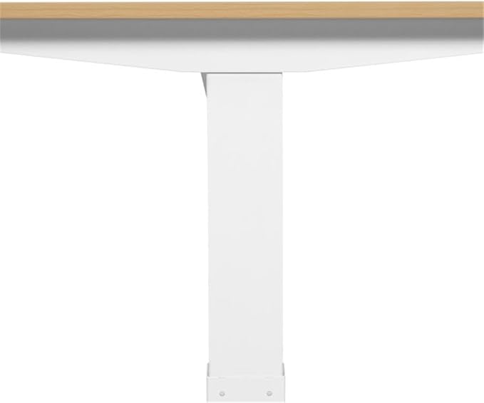 Furniture of America Quade Modern 2-Piece White Metal Adjustable Desk and Chair Home Office Set