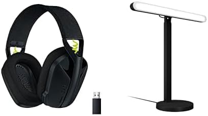 Logitech G435 Lightspeed Wireless Gaming Headset + Litra Beam Premium LED Gaming Key Light with Truesoft - Black
