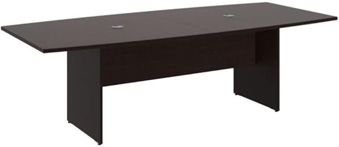 Pemberly Row Set of 7 - Cherry Conference Table & 6 Black Executive Chairs