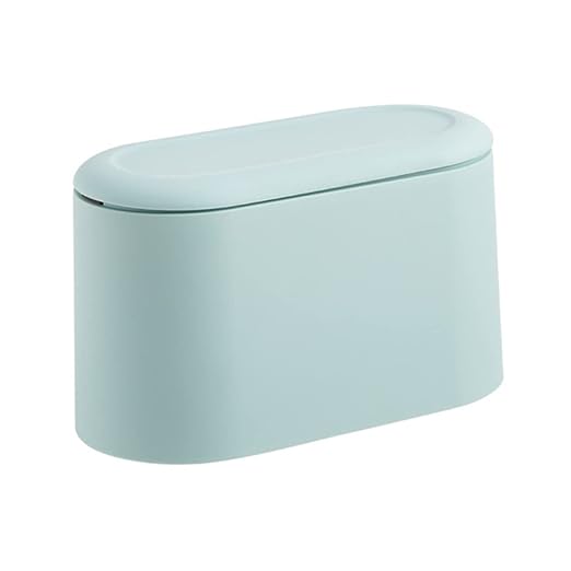 Unomor Slim Desktop Press Trash Can Kitchen Garbage Bin for Tabletop Office Dorm Mini Trash Can Ejection Cover Cute Fashionable Design Easy to Use
