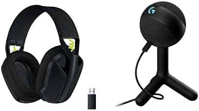 Logitech G435 Lightspeed Wireless Gaming Headset + Yeti Orb RGB Gaming Microphone with LIGHTSYNC, USB Mic - Black