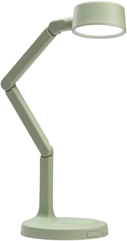 LUME CUBE Edge Light Go - Rechargeable Cordless Table Lamp - Perfect Lighting Wherever You Need it - Battery Powered LED Desk Light with Red Light Mode & Wireless Charger (Sage)
