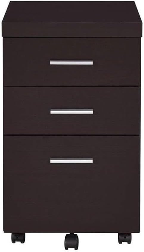 Home Square 2 Piece Set with Writing Desk and Mobile File Cabinet in Cappuccino
