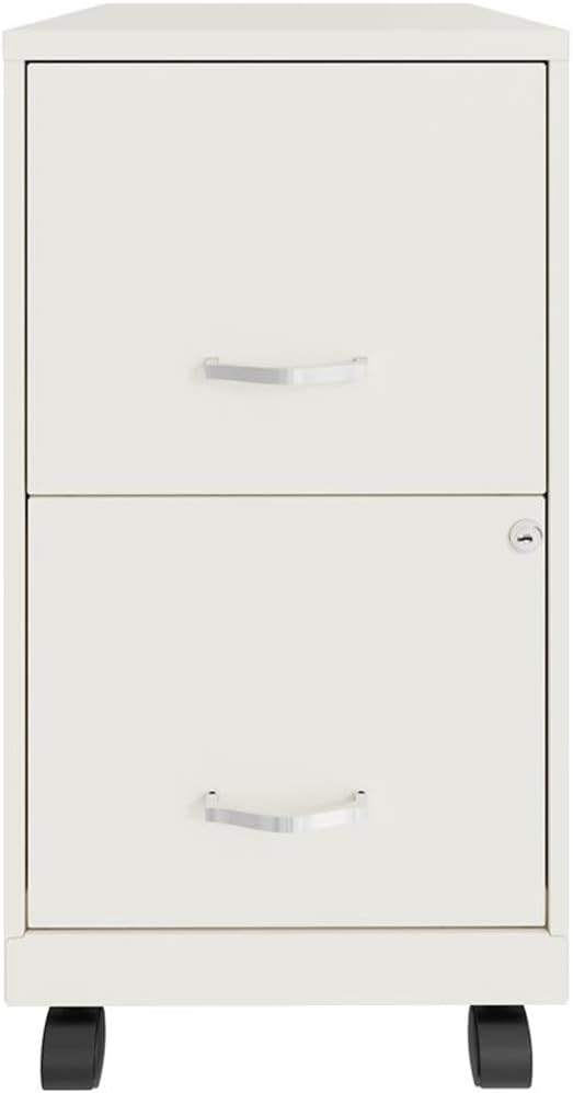 Home Square 2-Piece Set with Mobile Desk & 2 Drawer Smart Vertical File Cabinet