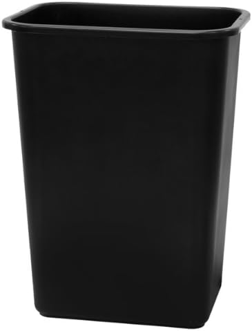 United Solutions Classic Plastic Office Wastebasket – Black (10.25 Gal)