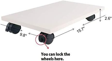 Under Desk Printer Stand with 4 Wheels & Rolling Cart Design - Heavy-Duty Movable Organizer for Printer, Copier, CPU Under Desk | Space-Saving Office Shelf (34 * 29 * 6.6 White)