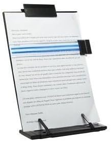 Black metal desktop document book holder with 7 adjustable positions