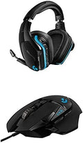 Logitech G935 Over Ear Wireless Headset, Black + Logitech G502 Gaming Mouse 11-Button Gaming Mouse, Black