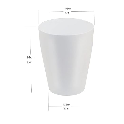 Feisco Small Trash Can,Plastic Round Bathroom Wastebasket Garbage Can for Bathroom Bedroom Kitchen Office (White, Pack of 4)