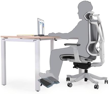 We're it Under Desk Ergonomic Footrest - Dual-Function Balance Board for Office Chairs, Anti-Fatigue Foot Support, 27"x12", Grey