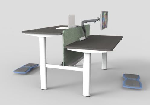 We're it Under Desk Ergonomic Footrest - Dual-Function Balance Board for Office Chairs, Anti-Fatigue Foot Support, 27"x12", Aqua Green