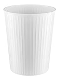 Monarch Abode Ridge Embossed Metal Desk Wastebasket – White