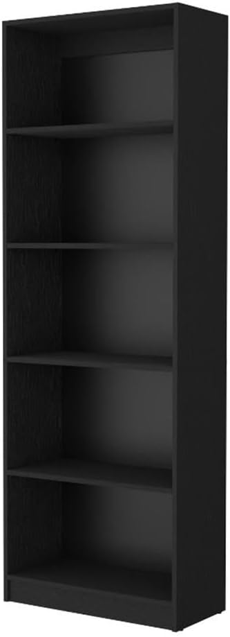 Home Square 2-Piece Set with Writing Desk and 4 Shelves Bookcase in Black