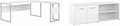 Pemberly Row Set of 2 Low Storage Cabinet & L-Shaped Table Desk in White