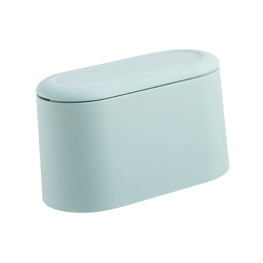 CHILDWEET Slim Trash Can Lid Desktop Mini Ash-bin Plastic Household Waste Holder Office Countertop Easy Use
