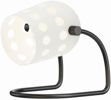 Maxim Lighting Dottie 1-Light Desk Lamp | Black Steel Finish | White Glass Shade | Modern Indoor Light Fixture | Ideal for Home Offices & Studies | Home Decor Light Fixture | 21248WTBK