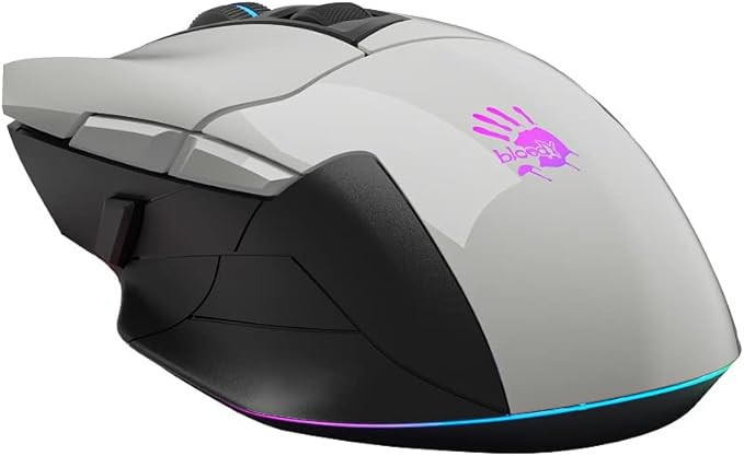 Bloody Gaming W70 Max Gaming Mouse 10,000 CPI 250 IPS RGB Gaming Mouse Panda White