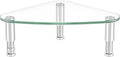 Hemudu Clear Glass Computer Monitor Riser / Triangle Desktop Universal Corner Stand for Computer Monitor & Laptop HD01T-003