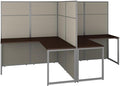 Scranton & Co 2 Person L Shaped Cubicle Desk Workstation, 66H Metal Frame Panels, Mocha Cherry Finish, Built-in Wire Management, Privacy Design, Durable Office Furniture for Professional Workspaces