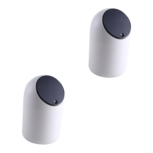 DECHOUS 2 Pcs Desktop Waste Container Black Mini Trash Can Desk Trash Can Simple Chic Design
