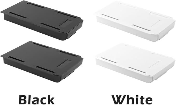 2pcs Under Desk Drawer, Self-Adhesive Slide Out Storage Organizer Attachable Pencil Storage Tray Under Table for Office Home Kitchen Organization(COLOR:Black)