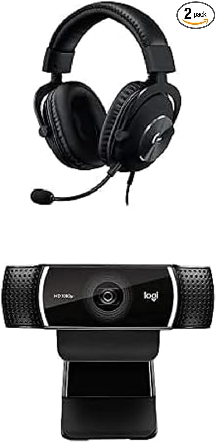Logitech G PRO X Gaming Headset (2nd Generation) with Blue Voice and Logitech C922x Pro Stream Webcam