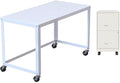 Home Square 2-Piece Set with Mobile Desk & 2 Drawer Smart Vertical File Cabinet