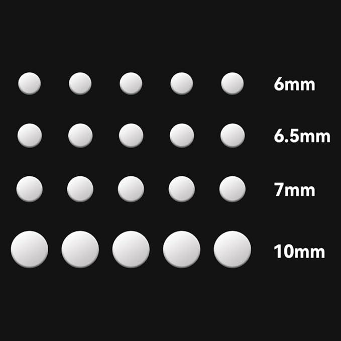 HOTLINEGAMES 3.0 Plus 40 Dot Mouse Skates Feet, 6mm, 6.5mm, 7mm, 10mm, Universal Any Mousepad, Curved Edges, Super Smooth Glide, Low Noise