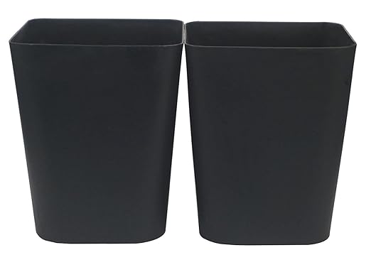 1.6 Gallon Small Trash Can Bathroom Wastebasket Garbage Can for Kitchen Office Bathroom,Pack of 2(1.6 Gallon(2 Pack), Black)