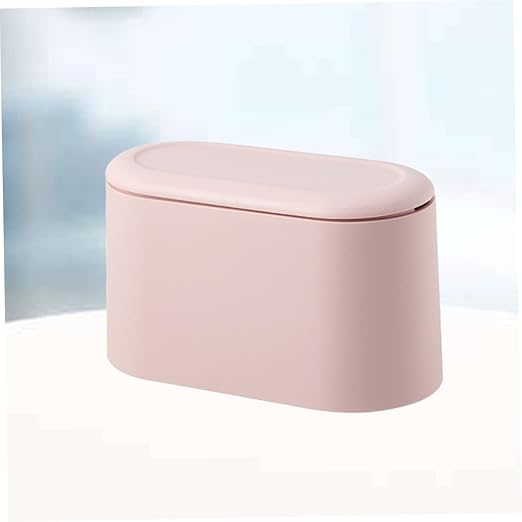 Modern Pressed Slim Mini Desktop Trash Can Table Waste Bin Cover for Office Home