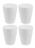 Feisco Small Trash Can,Plastic Round Bathroom Wastebasket Garbage Can for Bathroom Bedroom Kitchen Office (White, Pack of 4)