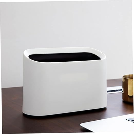 Cabilock Slim Material Car Trash Can Desk Top Storage Office Desk Garbage Bin Table Wastebasket Wastebasket
