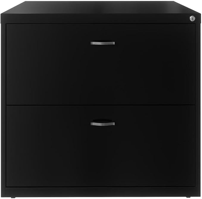 Home Square 3-Piece Set with Mobile Desk & File Cabinet & 5-Shelf Bookcase Black