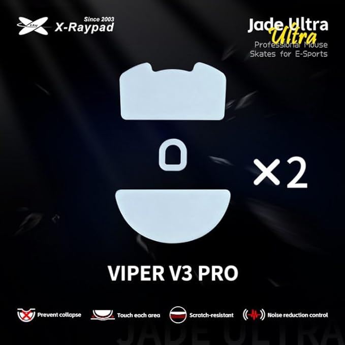 X-Raypad Jade & Obsidian Ultra Series Mouse Skates (Jade Ultra, fits Viper V3 Pro)
