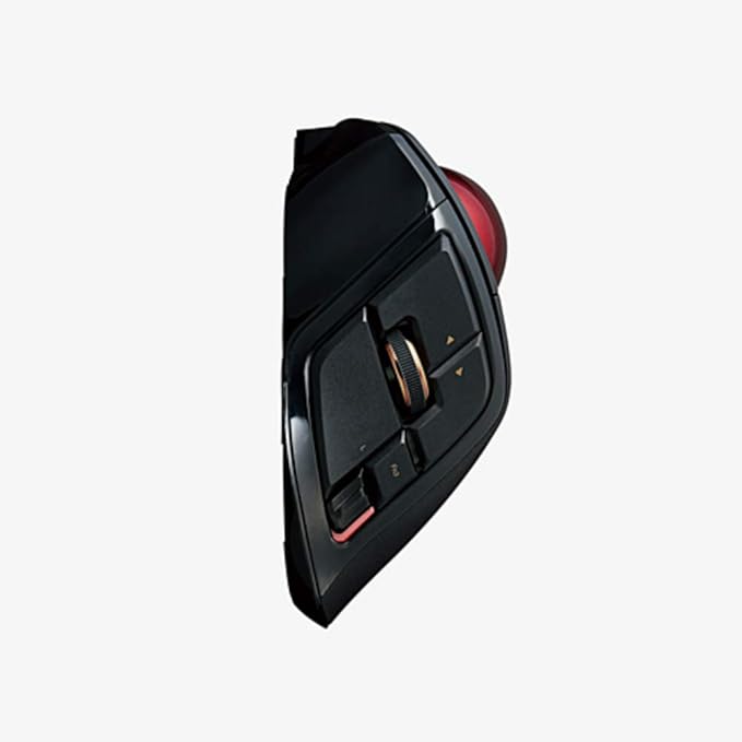 ELECOM DEFT PRO Trackball Mouse, Wired, Wireless, Bluetooth, Finger Control, Ergonomic Design, 8-Button Function, Optical Gaming Sensor, Smooth Red Ball, Windows11, MacOS(M-DPT1MRBK)
